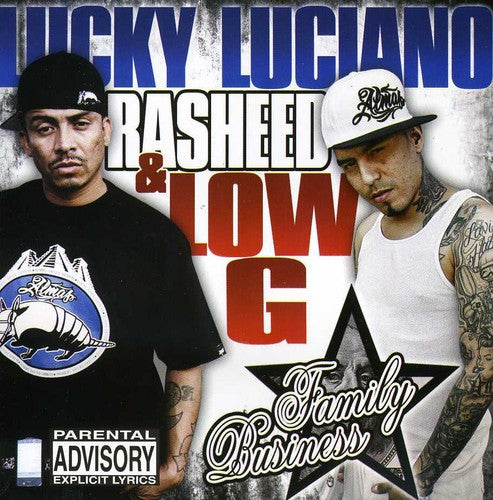 the album cover for Lucky Luciano/Rasheed/Low G - Family Business