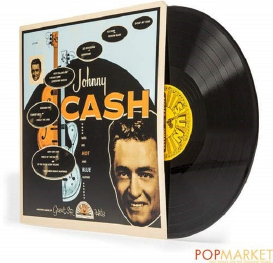 the album cover for Johnny Cash - With His Hot & Blue Guitar [LP]