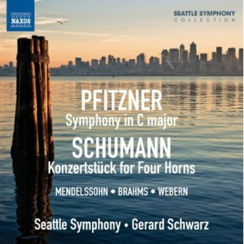 the album cover for Seattle Symphony - Sym in C Major / Konzertstuck for Four Horns