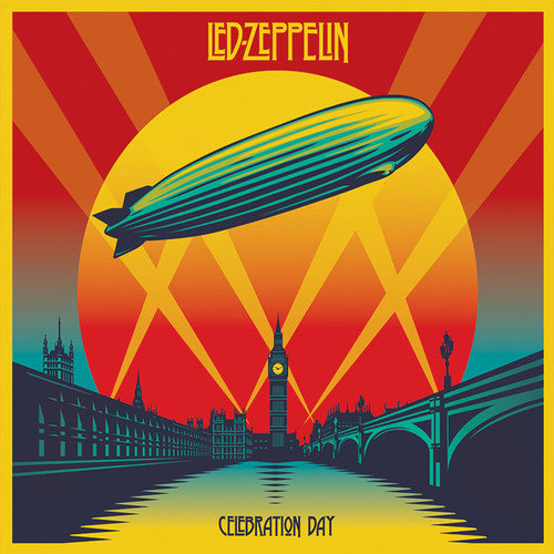 the album cover for Led Zeppelin - Celebration Day [Deluxe 2 CD, 1 Blu-Ray, 1 DVD, CD Sized Digipak]