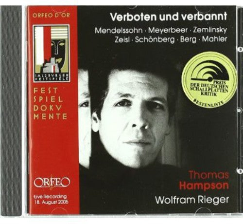 the album cover for Mendelssohn / Meyerbeer / Zeisl / Schonberg - Verboten Und Verbannt