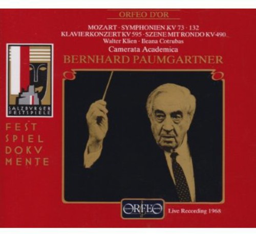 the album cover for Mozart / Cotrubas / Paumgartner - Sym. KV 73 & 132 & Klavierkonzert KV 595 & Szene