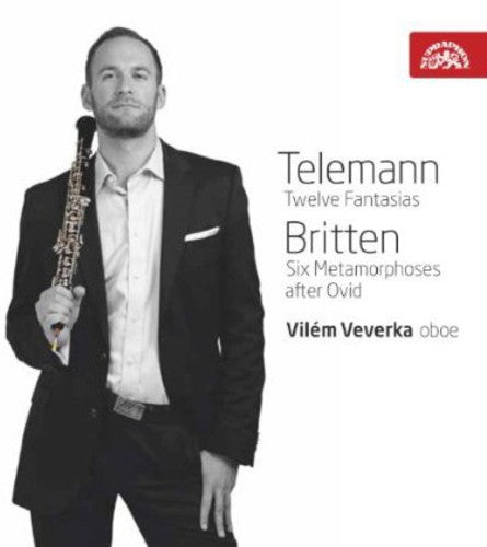 the album cover for Telemann / Britten / Veverka - Twelve Fantasias / Six Metamorphoses After Ovid