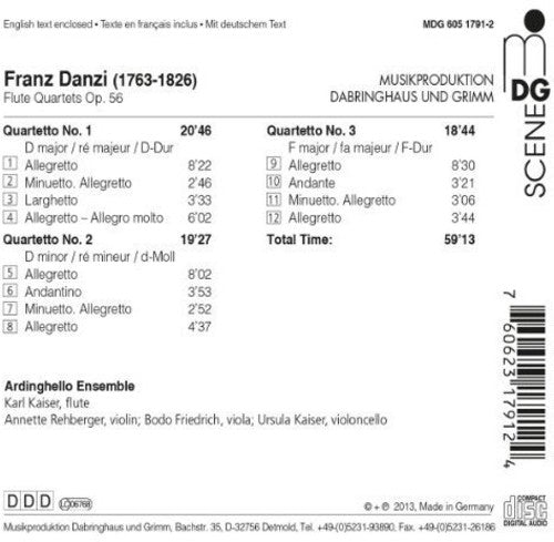 the album cover for Danzi / Ardinghello Ensemble / Kar / Kaiser - Flute Quartets Op 56