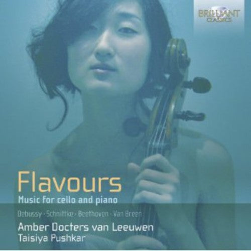the album cover for Debussy / Docters Van Leeuwen / Pushkar - Flavours: Music for Cello & Piano