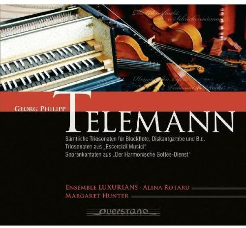 the album cover for Telemann / Ensemble Luxurians / Rotaru - Trio Sonatas For Recorder