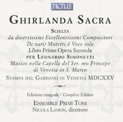 the album cover for Monteverdi / Ensemble Primi Toni - Ghirlanda Sacra [Digipak]