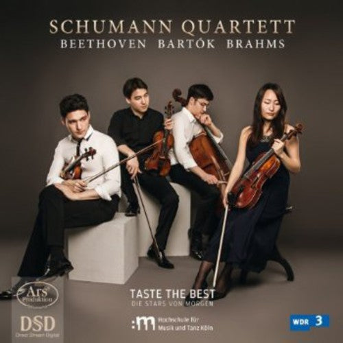 the album cover for Beethoven / Bartok / Brahms / Schumann Quartett - String Quartets
