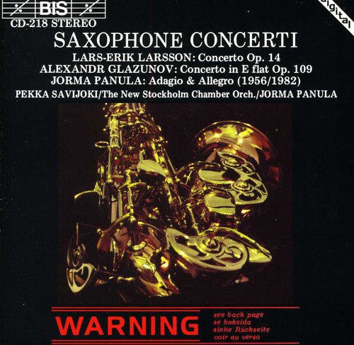 the album cover for Pekka Savijoki - Concerto for Saxophone & Strings