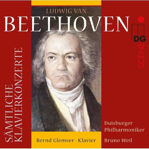 the album cover for Beethoven / Glemser / Duisburger Philharmoniker - Complete Piano Concertos
