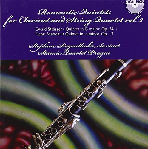 the album cover for Strasser / Siegenthaler / Stamic Quartet Prague - Romantic Quintets for Clarinet and String Quintet