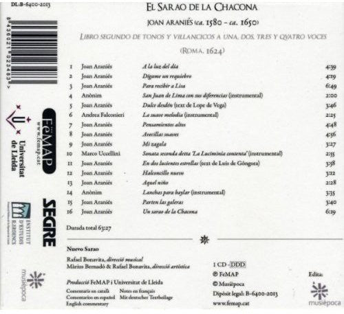 the album cover for Aranies / Nuevo Sarao - El Sarao De La Chacona [Digipak]
