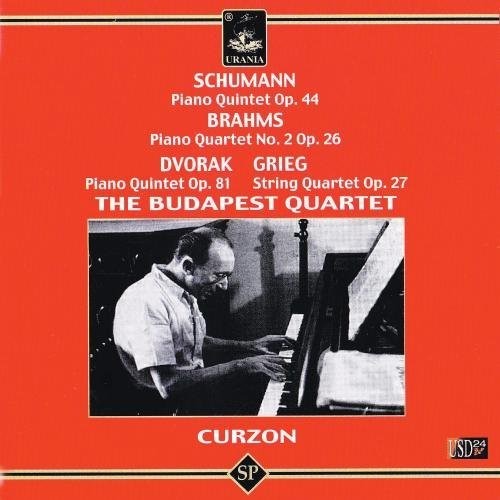 the album cover for Schumann / Brahms / Dvorak / Curzon - Piano Quintete Op 44 / Piano Quartet 2 Op 26