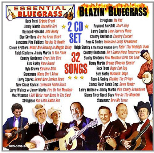 the album cover for 32 Songs Essential & Blazin Bluegrass / Var - 32 Songs: Essential & Blazin Bluegrass / Various