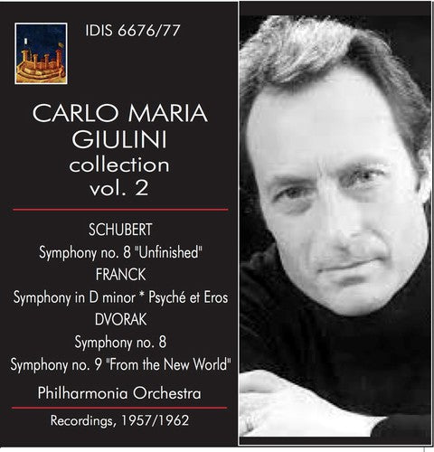 the album cover for Carlo Maria Giulini - Giulini Conducts Schubert Franck Dvorak