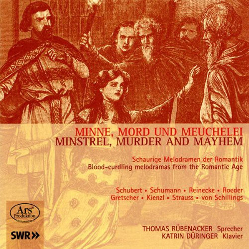 the album cover for Schubert / Schumann / Rubenacker / Duringer - Minnemord Meuchelei