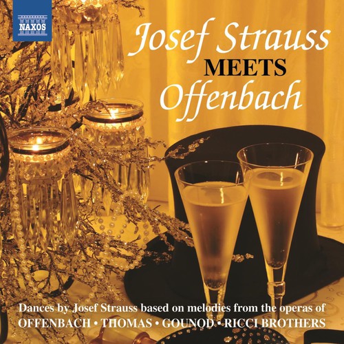 the album cover for Strauss / Razumovsky Sym Orch / Dittrich - Josef Strauss Meets Offenbach