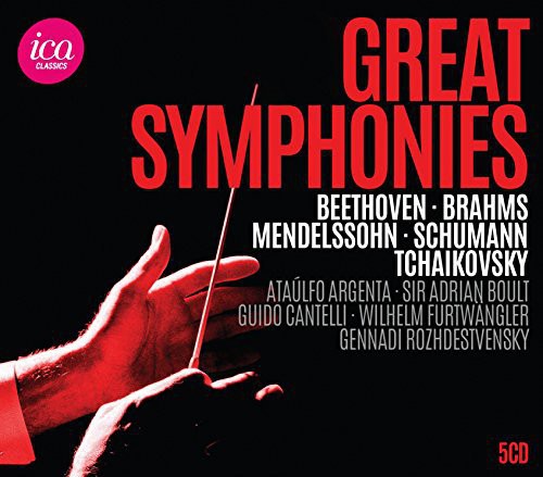 the album cover for Beethoven / Brahms / Schumann / Tchaikovsky - Great Syms