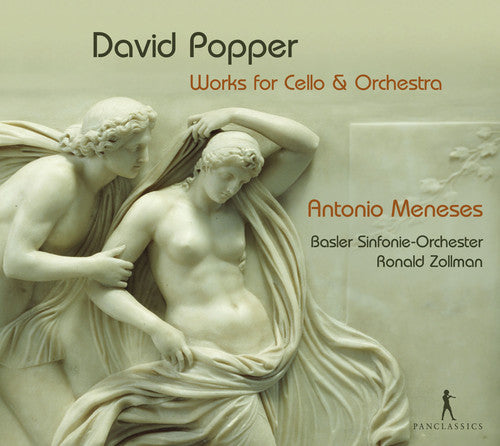the album cover for Popper / Meneses / Zollman / Basler - Works for Cello & Orch