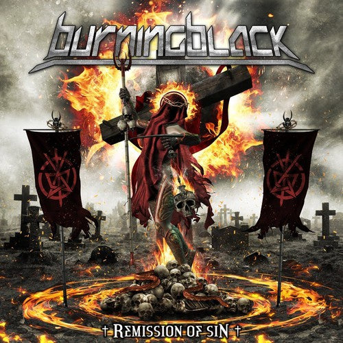 the album cover for Burning Black - Remission of Sin