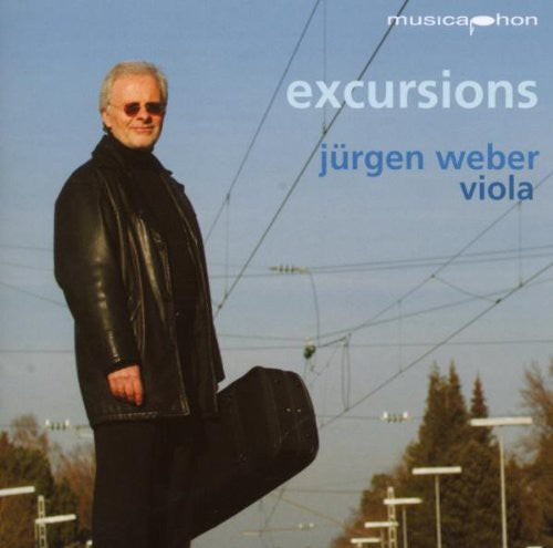 the album cover for Jurgen Weber - Excursions: Works for Viola Solo