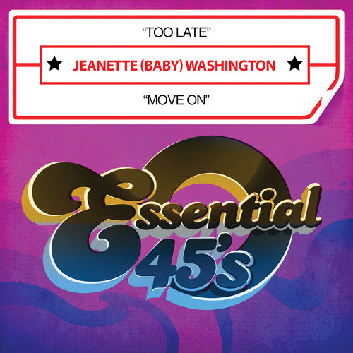 the album cover for Jeanette "Baby" Washington - Too Late / Move on