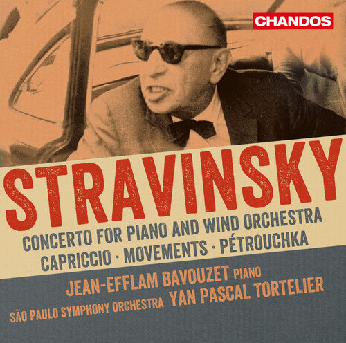 the album cover for Stravinsky / Bavouzet / Tortelier - Works for Pno & Orch