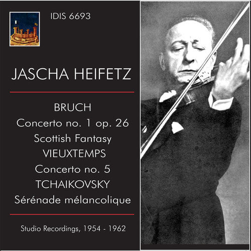 the album cover for Bruch / Vieuxtemps / Tchaikovsky / Heifetz - Concertos
