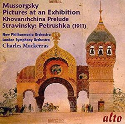 the album cover for Mussorgsky / Stravinsky / Lso / Mackerras - Pictures at An Exhibition / Petrushka