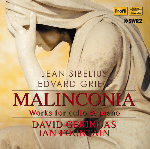 the album cover for Sibelius / David Geringas / Fountain,Ian - Malinconia - Works for Cello & Piano