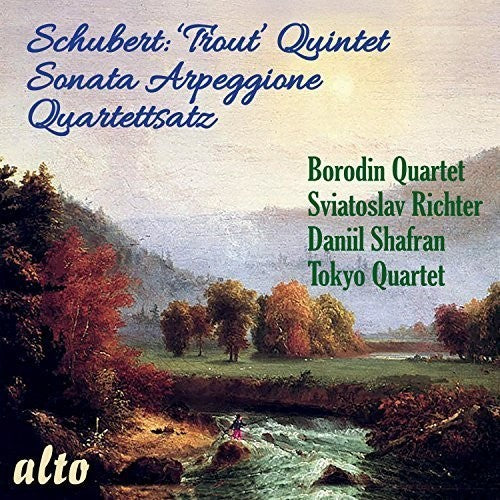 the album cover for Schubert / Sviatoslav Richter / Shafran,Daniil - Trout Quintet / Sonata Arpeggione / Quartettsatz
