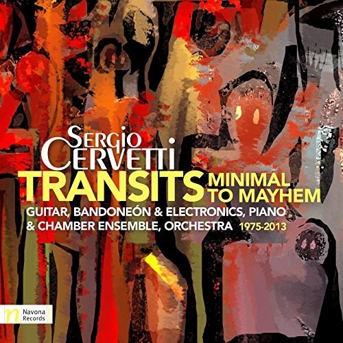 the album cover for Cervetti / Rojahn / Moravian Philharmonic Orchestr - Transits - Minimal to Mayhem