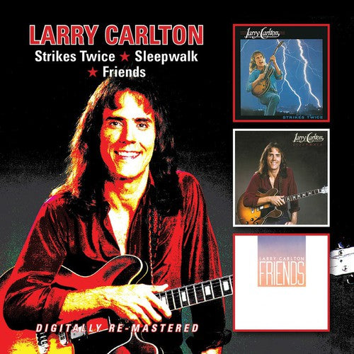the album cover for Larry Carlton - Strikes Twice / Sleepwalk / Friends