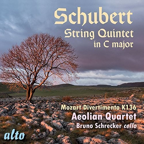 the album cover for Schubert / Mozart / Aeolian Quartet / Schrecker - String Quintet in C Major / Divertimento in D