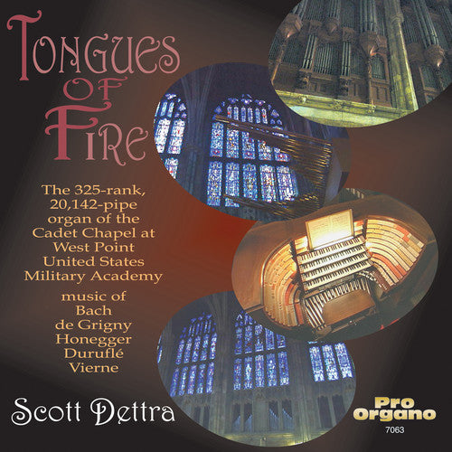 the album cover for Scott Dettra - Tongues of Fire: Organ at West Point / Various