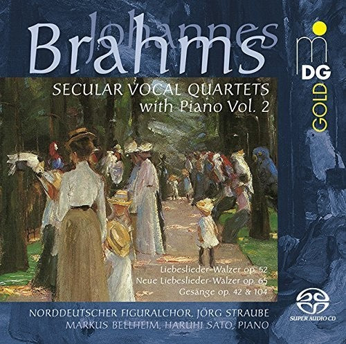 the album cover for Brahms / Norddeutscher Figuralchor / Jorg Straube - Secular Vocal Works 2