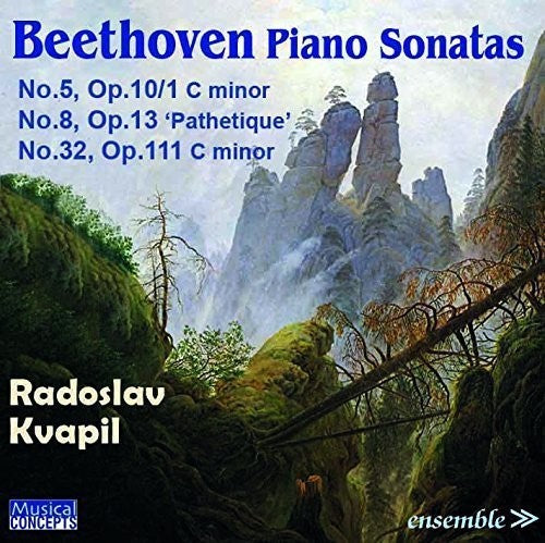 the album cover for Beethoven / Radoslav Kvapil - BEETHOVEN: Piano Sonatas No. 5 Op.10/1, No.8 Op. 13