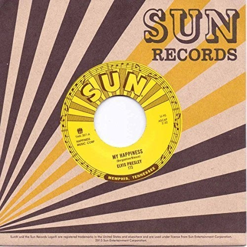 the album cover for Elvis Presley - My Happiness / That's When Your Heartaches Begin