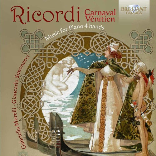 the album cover for Gabriella Morelli & Simonacci,Giancarlo - Giulio Ricordi: Music for Piano 4 Hands
