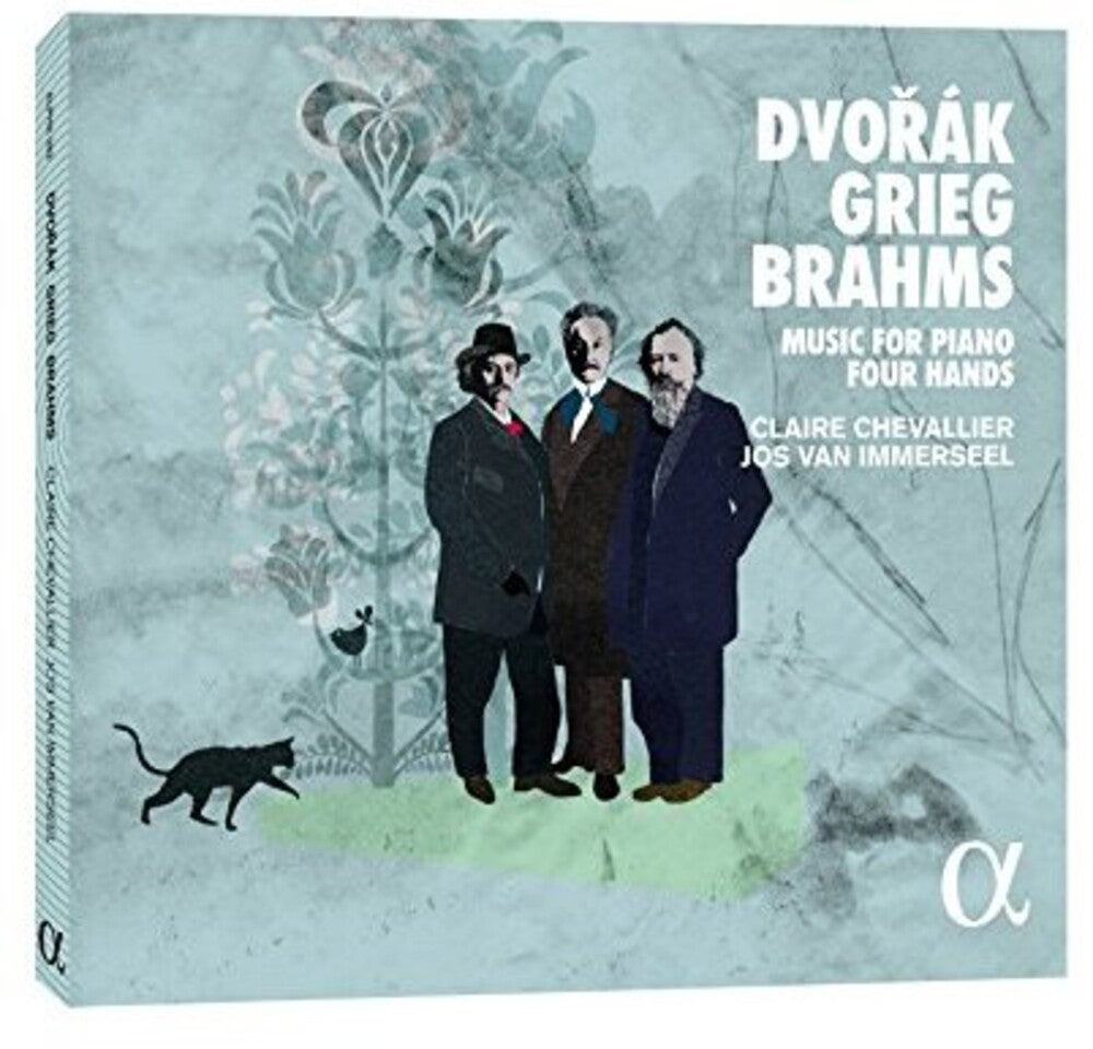 the album cover for Claire Chevallier / Van Immerseel,Jos - Dvorak Grieg & Brahms: Music for Piano Four Hands