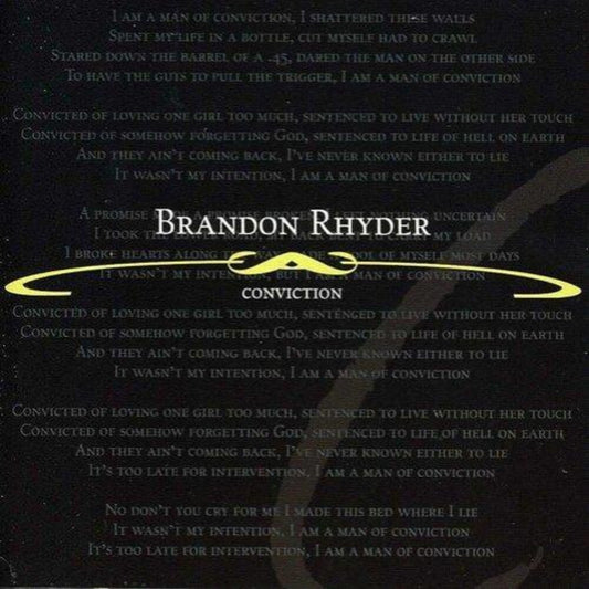the album cover for Brandon Rhyder - Conviction