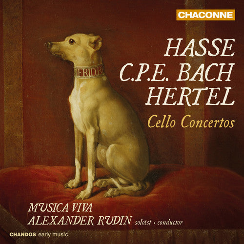 the album cover for C Bach PE / Rudin,Alexander - Hasse C.p.e. Bach & Hertel: Cello Concertos