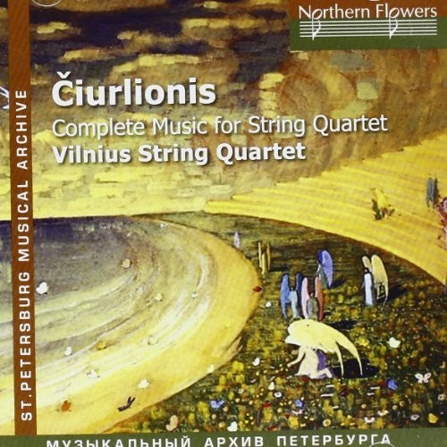 the album cover for Vilnius String Quartet - M.K. Aiurlionis - Complete Music for