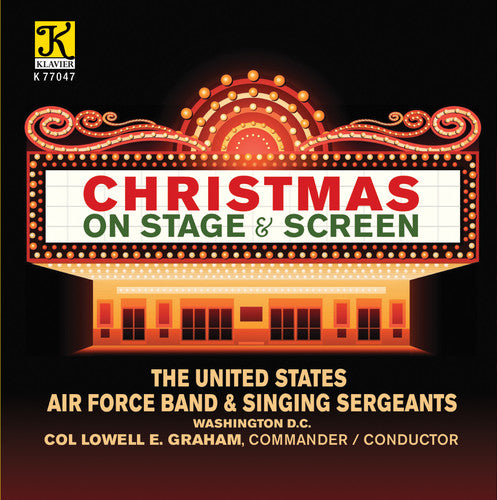 the album cover for Whitcomb / Herman / US Air Force Band - Christmas on Stage & Screen