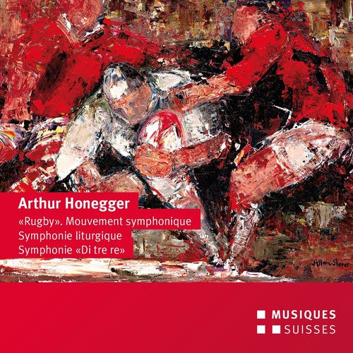 the album cover for Mario Venzago - Honegger: Rugby Mouvement Symphonique / Symphonie Liturgique