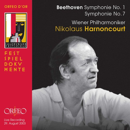 the album cover for Beethoven / Vienna Philharmonics / Harnoncourt - Ludwig van Beethoven: Symphony No. 1 & No. 7