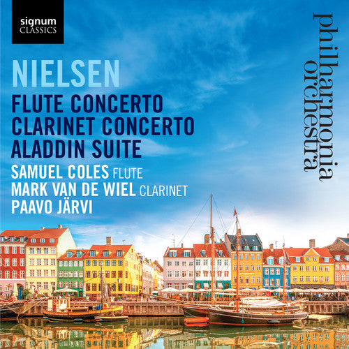 the album cover for S.E. Elgar - Carl Nielsen: Flute Concerto, Clarinet Concerto, Aladdin Suite