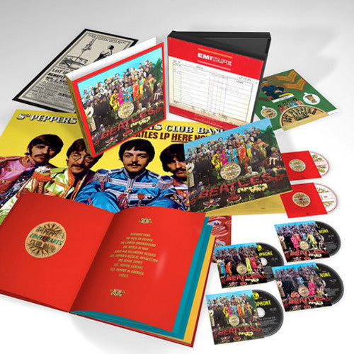 the album cover for The Beatles - Sgt. Pepper's Lonely Hearts Club Band: Anniversary Edition [Super Deluxe Edition Box Set]
