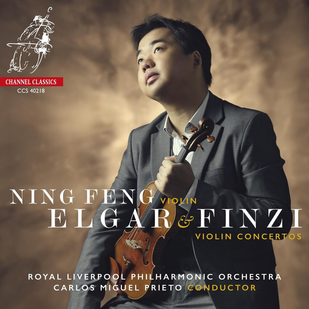 the album cover for Ning Feng - Elgar & Finzi: Violin Concertos
