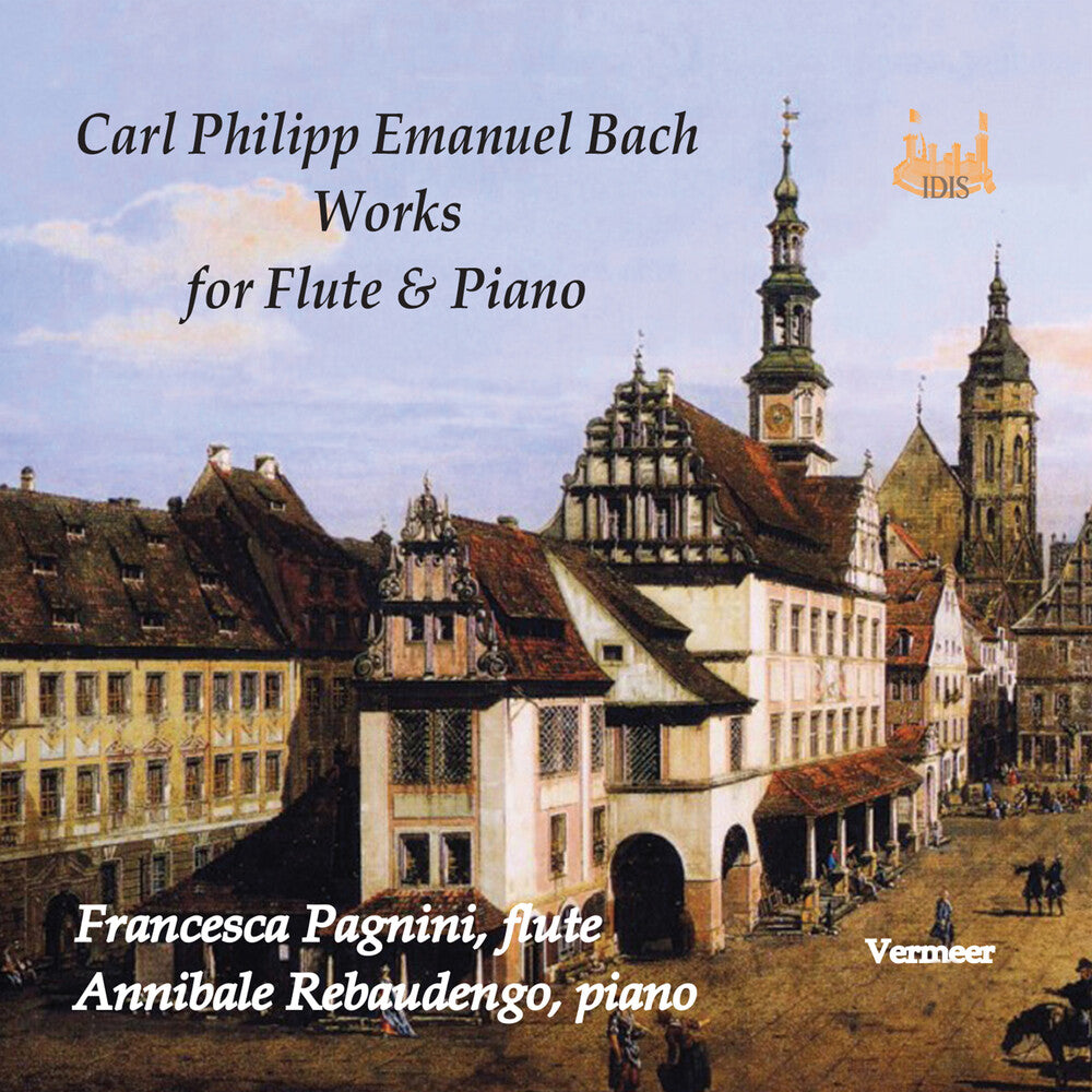 the album cover for C Bach PE / Pagnini / Rebaudengo - Works for Flute & Piano
